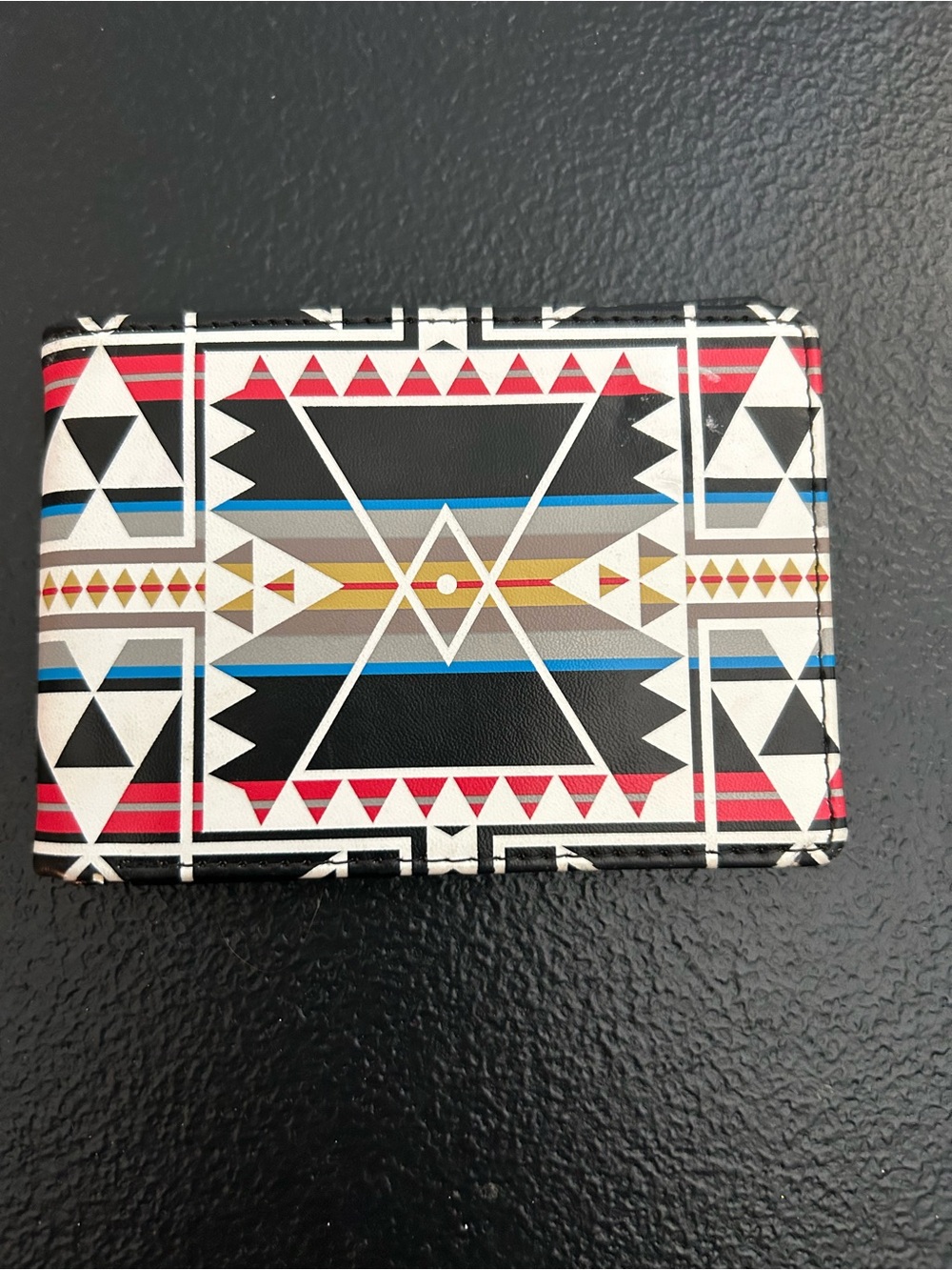 Empyre Geometric Tribal Bifold Wallet - Black, White, Red, Blue, Tan, Gold